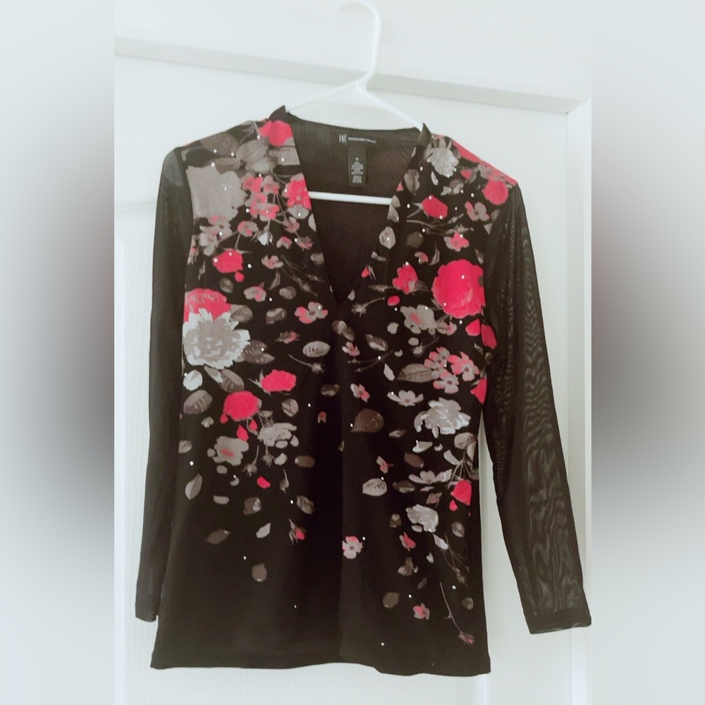 INC Printed and Embellished Top - Picture 1 of 4